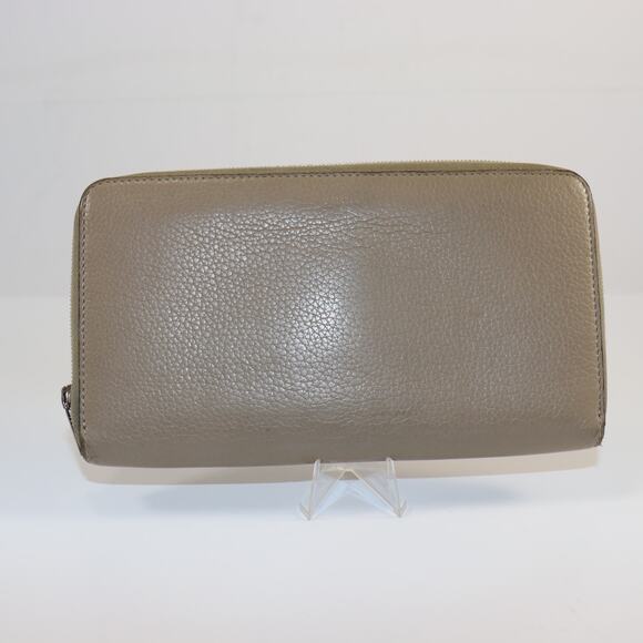 Celine Taupe Leather Zippy Wallet - Picture 1 of 9